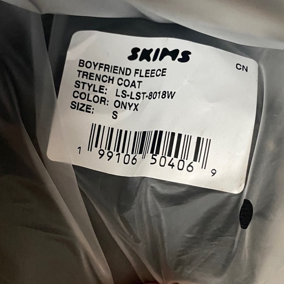 NWT Skims Boyfriend Fleece Oversized Trench Coat in Onyx - Picture 11 of 11